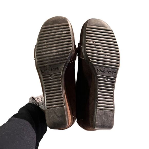 Marc Fisher brown leather wedges. Size 5 - Picture 7 of 9